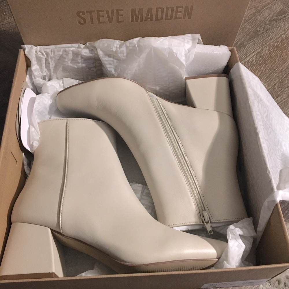NIB Steve Madden Boots DAVIST BONE LEATHER